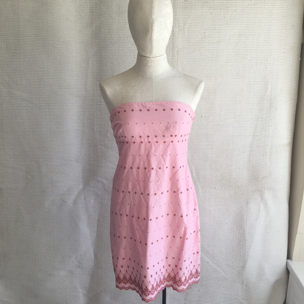 Vintage 90s S/M Easter Barbie Designer Strapless Boho Princess Dress - Picture 8 of 8